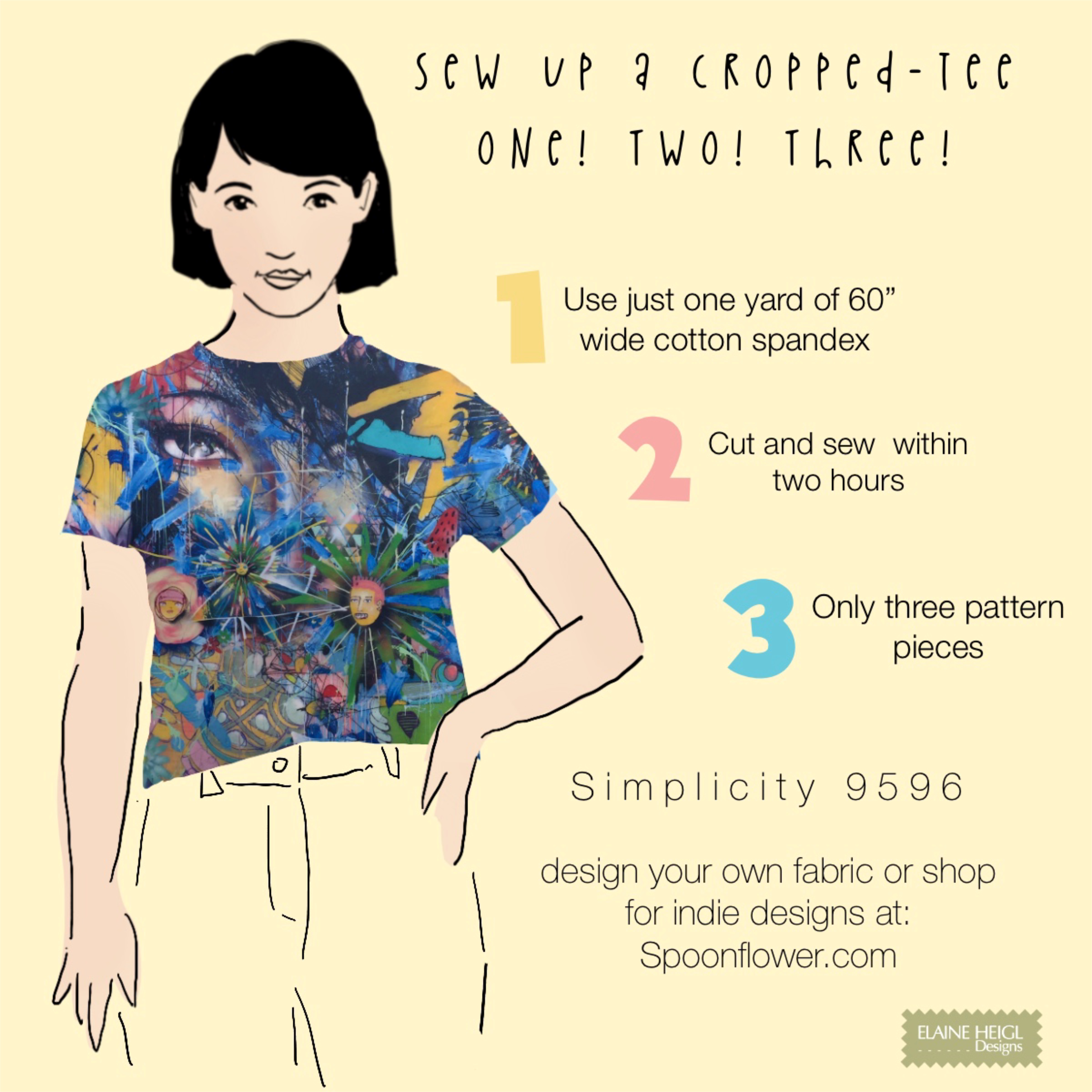 A cute crop tee to style and sew…Make many!